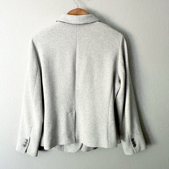 Talbots Aberdeen Knit Blazer Gray Heather Twill Jacket Women's Size 18wp - Picture 8 of 16